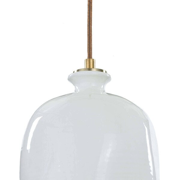 Bianca Ceramic Pendant (Gloss White and Gold) Macro 2